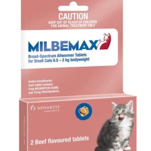 Milbemax Allwormer Small Cats and Kitten 0.5-2kg Tab X 2