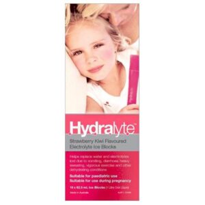 Hydralyte Electrolyte Ice Blocks Strawberry Kiwi X 16