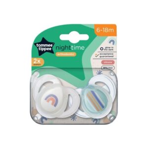 Tommee Tippee CTN Night Time Soother 6 to 18 Months X 2 (Assorted Designs/Colours)