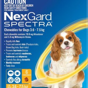 NexGard Spectra Chewables For Small Dogs (3.6 to 7.5kg) X 6