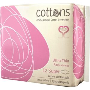 Cottons Pads Ultra-Thin Super with Wings X 12