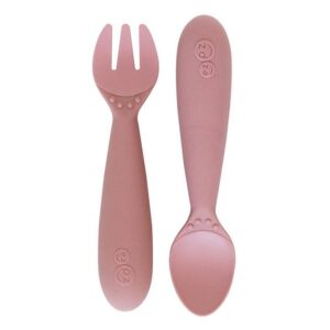Ezpz Mini Utensils Toddler Training Fork + Spoon (Blush)