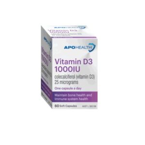 ApoHealth Vitamin D3 1000IU Soft Cap X 60 (Generic for Ostelin)
