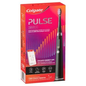 Colgate Toothbrush Pulse Series 2 Electric Rechargeable + 2 Brush Heads (Deep Clean & Sensitive)