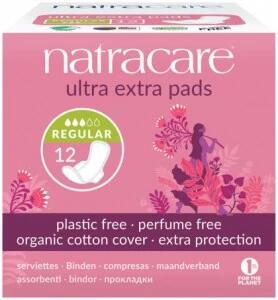 NATRACARE Ultra Extra Pads Regular with Organic Cotton Cover x 12 Pack