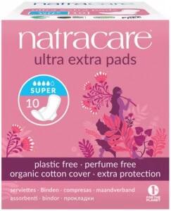 NATRACARE Ultra Extra Pads Super with Organic Cotton Cover x 10 Pack