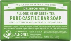 Dr Bronner's Pure Castile Bar Soap Green Tea 140g