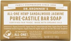Dr Bronner's Pure Castile Bar Soap Sandalwood Jasmine 140g