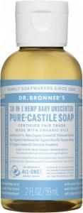 Dr Bronner's Pure Castile Liquid Soap Baby Unscented 59ml