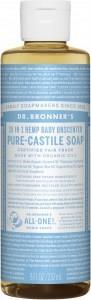 Dr Bronner's Pure Castile Liquid Soap Baby Unscented 237ml