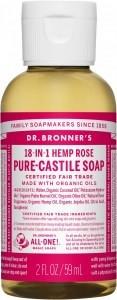 Dr Bronner's Pure Castile Liquid Soap Rose 59ml