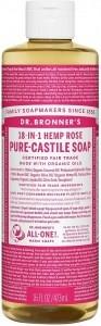 Dr Bronner's Pure Castile Liquid Soap Rose 473ml