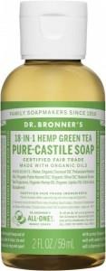 Dr Bronner's Pure Castile Liquid Soap Green Tea 59ml
