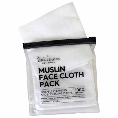 Black Chicken Remedies Muslin Face Cloth Pack 2 Pack