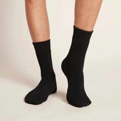 Boody Women's Crew Boot Socks Black / 3-9