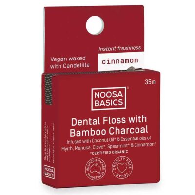 Noosa Basics Dental Floss With Bamboo Charcoal - Ginger + Cinnamon 35m