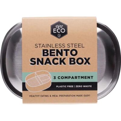 Ever Eco Stainless Steel Bento Snack Box - 3 Compartments 1 Lunchbox