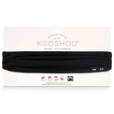Kooshoo Organic Twist Headband - Jet Black 1 Pack