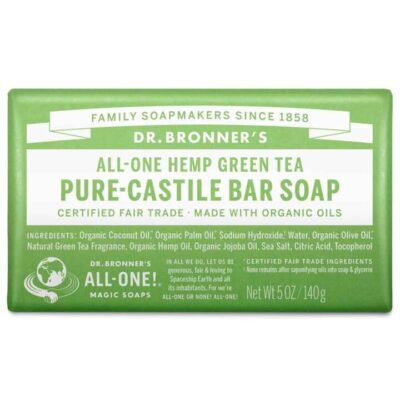 Dr Bronner's Pure-castile Bar Soap - Green Tea 140g