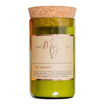 Mojo Candle Co. Reclaimed Wine Bottle Soy Wax Candle - Sweet Tangerine & Island Fruits 1 Candle