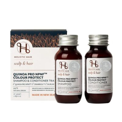 Holistic Hair Quinoa Pro Npnf Colour Protect Shampoo & Conditioner Travel Set 2 x 50ml