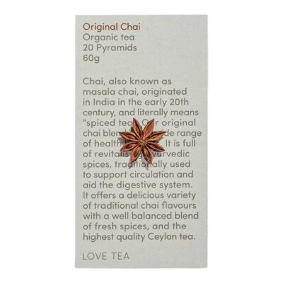 Love Tea Original Chai Pyramid Tea Bags 20 Tea Bags