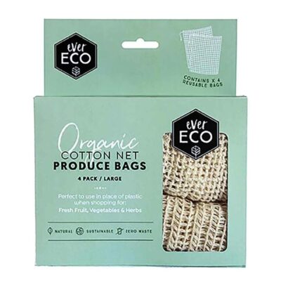 Ever Eco Large Organic Cotton Net Produce Bags 4 Bags