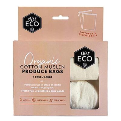 Ever Eco Organic Cotton Muslin Produce Bags 4 Bags