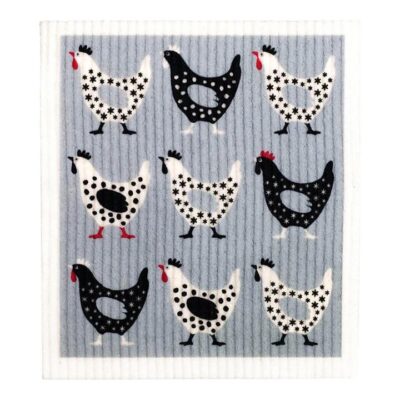Retro Kitchen Compostable Sponge Cloth - Hens 1 Cloth
