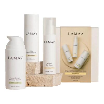 Lamav Brightening Organic Skincare Essentials 3 Item Pack