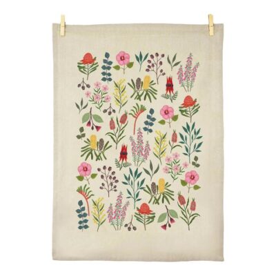 Earth Greetings Tea Towel - Australian Wildflowers 1 Tea Towel