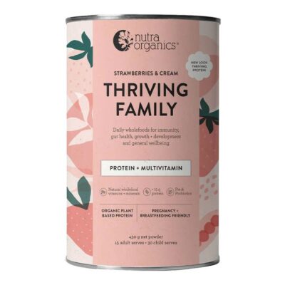 Nutra Organics Thriving Family Protein - Strawberries & Cream 1kg