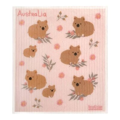 Retro Kitchen Compostable Sponge Cloth - Wombats 1 Cloth