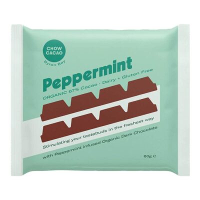 Chow Cacao Dark Chocolate Block - Peppermint 60g