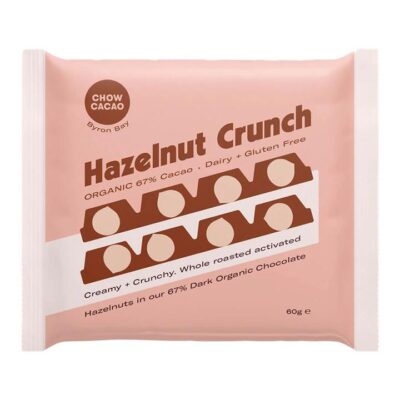 Chow Cacao Dark Chocolate Block - Hazelnut Crunch 60g