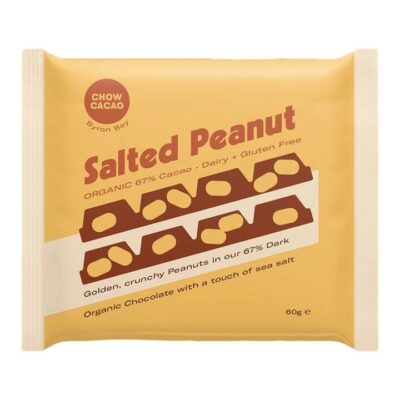 Chow Cacao Dark Chocolate Block - Salted Peanut 60g