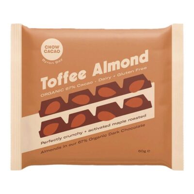 Chow Cacao Dark Chocolate Block - Toffee Almond 60g
