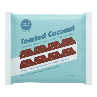 Chow Cacao Dark Chocolate Block - Toasted Coconut 60g