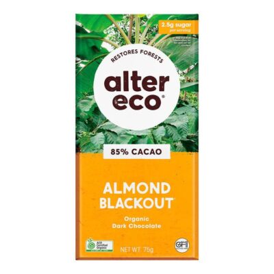 Alter Eco Organic Dark Chocolate - Almond Blackout 75g