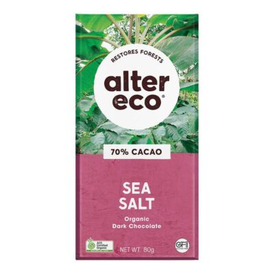 Alter Eco Organic Dark Chocolate - Sea Salt 80g