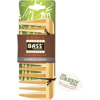Bass Brushes Medium Bamboo Comb Wide Tooth