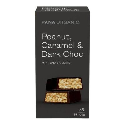 Pana Organic Peanut, Caramel & Dark Choc Snack Bars 5 Pack