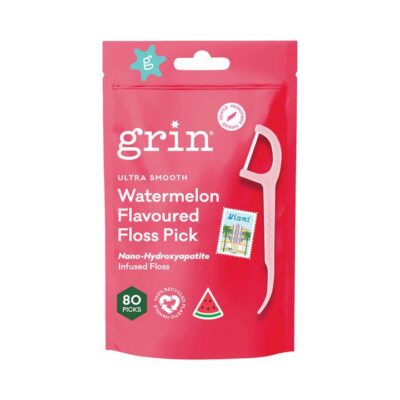 Grin Ultra Smooth Watermelon Flavoured Floss Picks 80 Picks