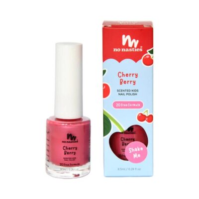 No Nasties Kids Scented Nail Polish - Cherry Berry Bright Pink 8.5ml