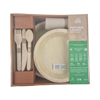 Ecosoulife Areca Nut Leaf Round Party Pack 56 Pieces