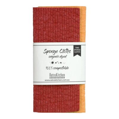 Retro Kitchen Organic Dyed Compostable Sponge Cloth Set - Autumn 2 Cloths