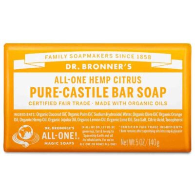Dr Bronner's Pure-castile Bar Soap - Citrus Orange 140g
