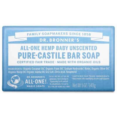 Dr Bronner's Pure-castile Bar Soap - Baby Unscented Mild 140g
