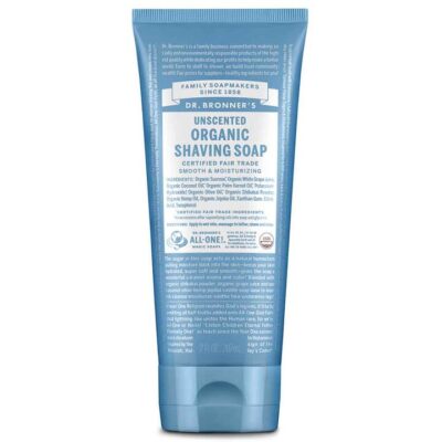 Dr Bronner's Organic Shaving Soap - Unscented 207ml