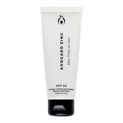 Avocado Zinc Spf50 Natural Tinted Moisturiser Light 50ml